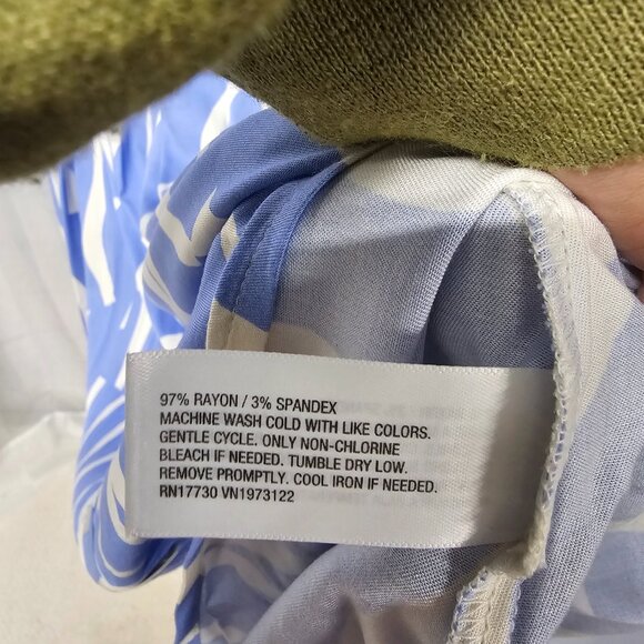 Ava & Viv Periwinkle Blue White Sleeveless Maxi Dress Festival Boho Abstract 4X - Picture 9 of 10